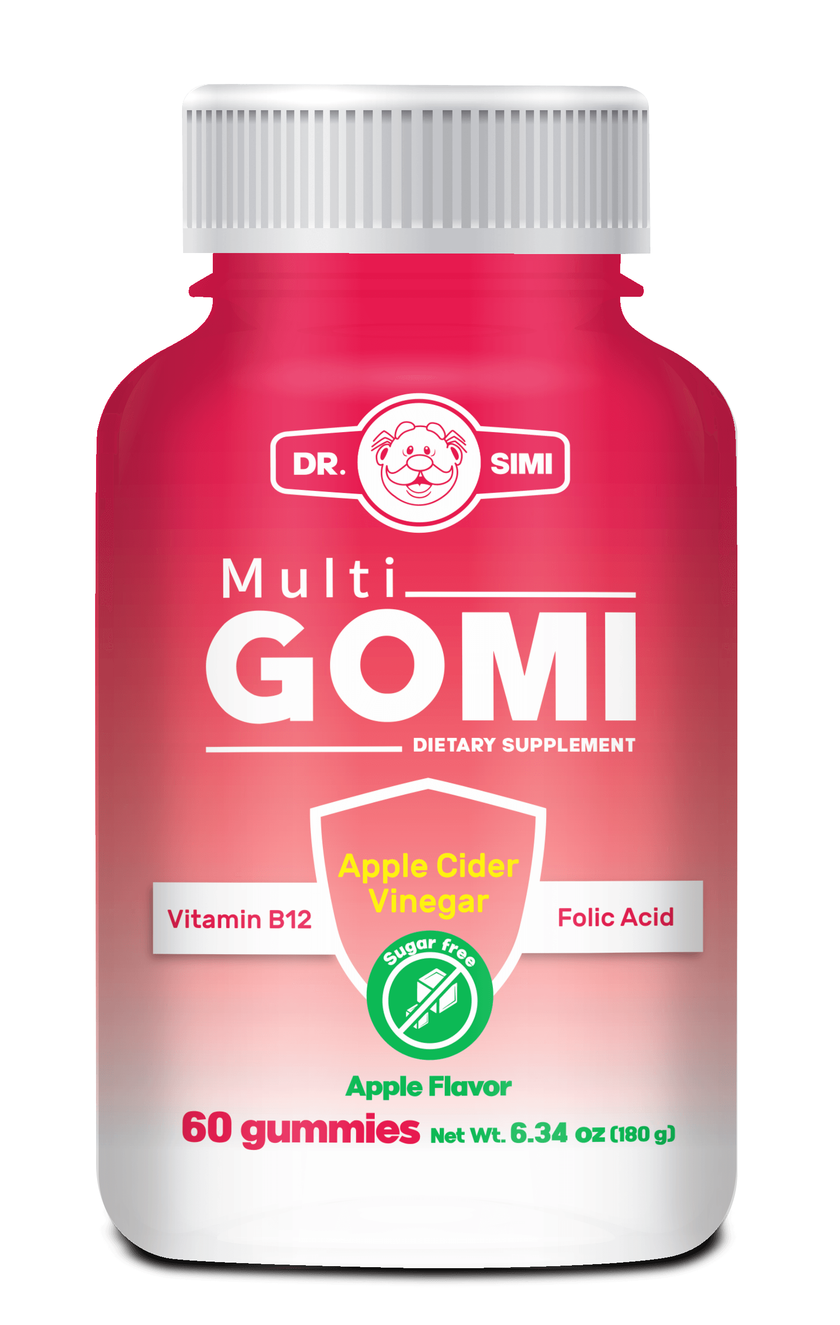 Gomitas sin Azúcar Vinagre de Manzana 500 mg 60 piezas