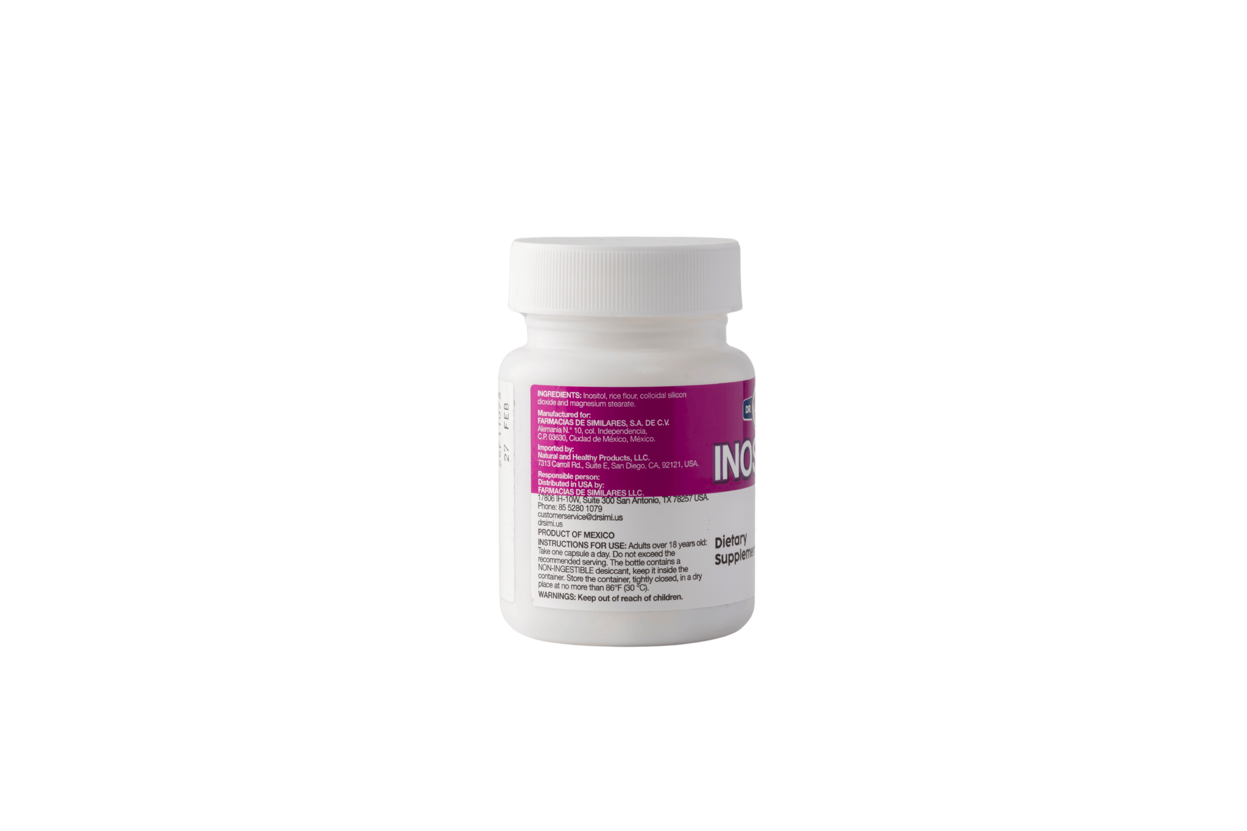 Inositol 500 mg Frasco 30 cápsulas