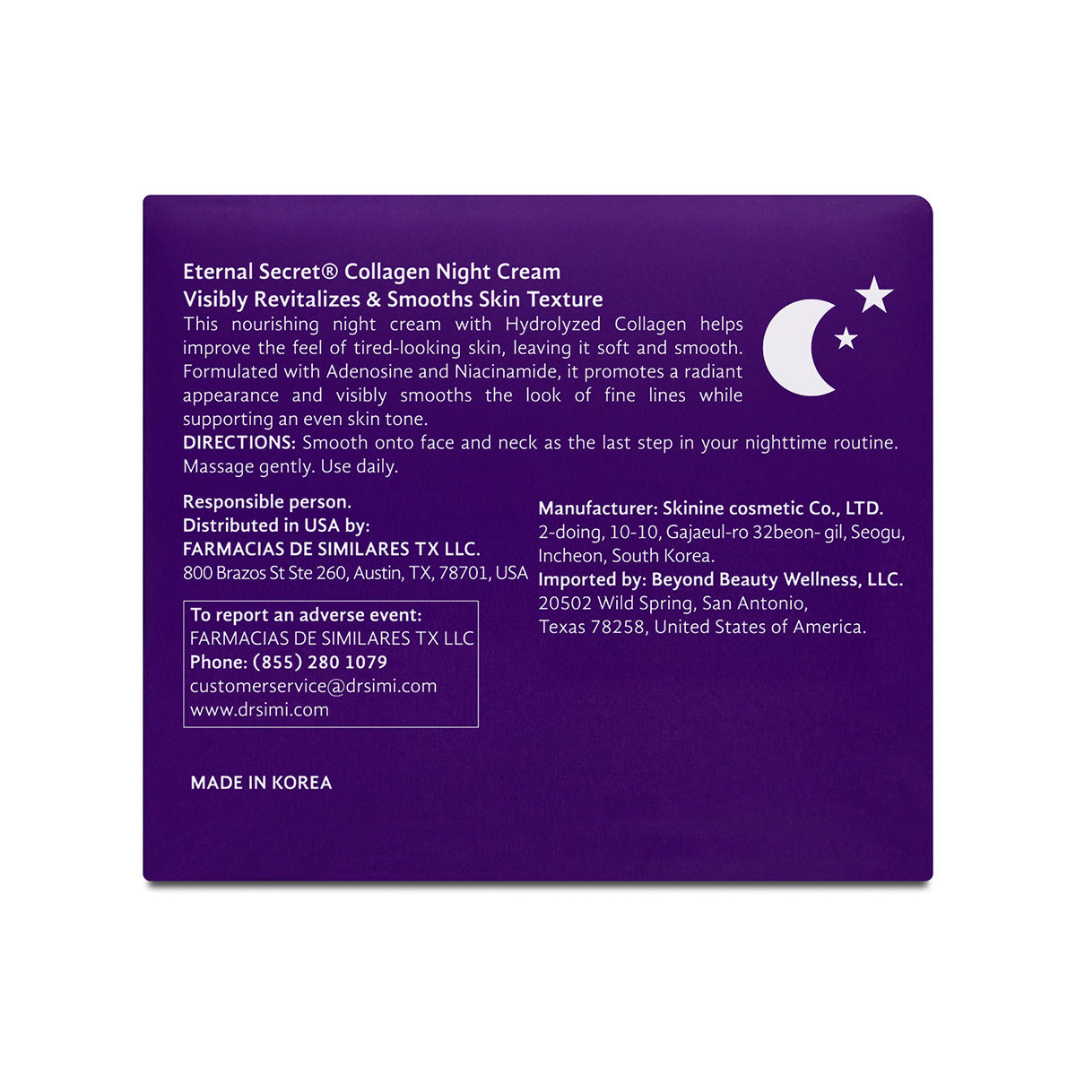 Eternal Secret Collagen Night Cream 5.07 Oz