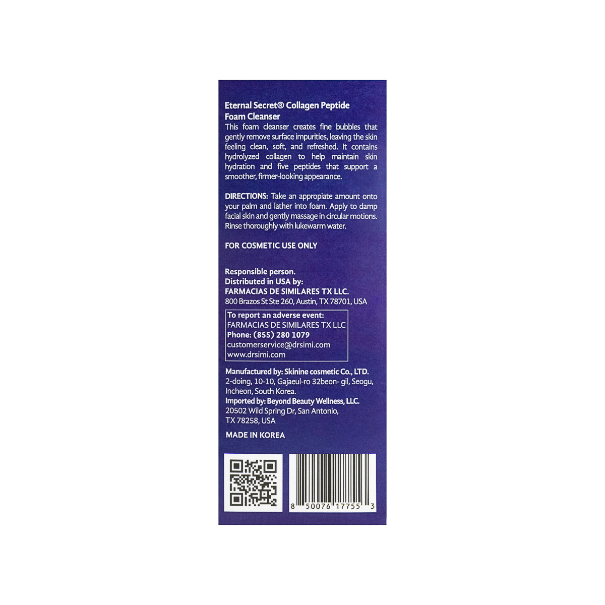 Eternal Secret Collagen + Peptide Foam Cleanser 200 Ml